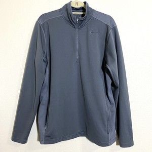 Nike Dri fit Mens Sweater Size Large Gray Pullover Long Sleeve Golf